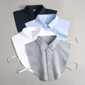 Oxford Textile Cotton Fake Collar for Men Unisex Versatile Spring Summer Fashion Business Collar Inside Office Work Fake Shirt
