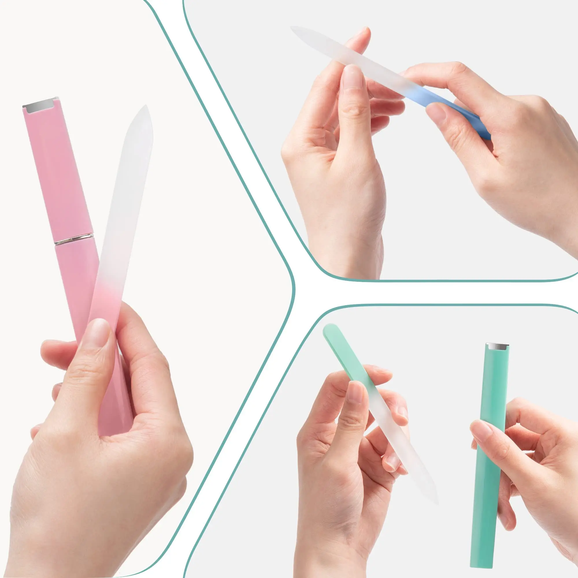 Glass Nail File with Case,Fingernail Files for Natural Nail Double Sided Etched Glass Filer Professional Manicure Nail Tool - Image 3