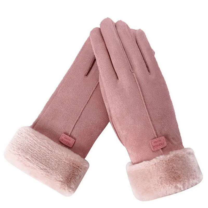 New Fashion Gloves Autumn Winter Cute Furry Warm Mitts Full Finger Mittens Women Outdoor Sport Female Gloves Screen - Image 9