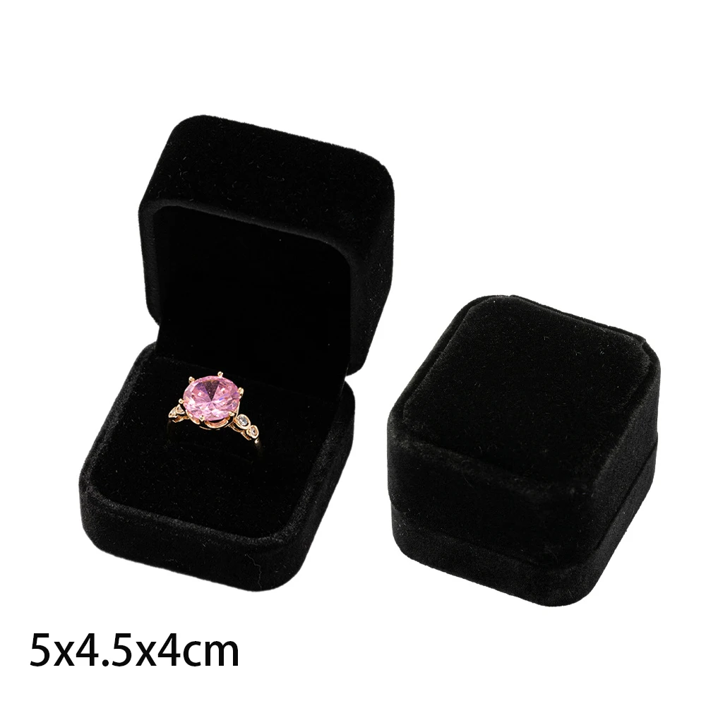 Square Engagement Velvet Earring Ring Packaging Box Jewelry Organizer Valentine Day Gift Case Ring Display Storage Wholesale - Image 35