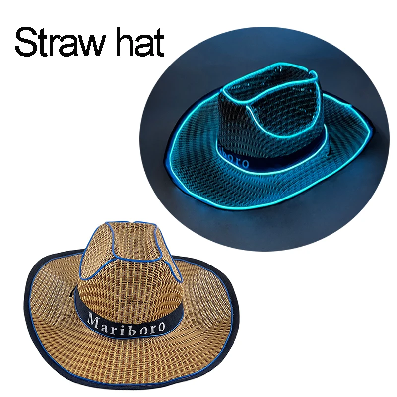 New Arrival Pearlescent Cowboy Hat Dance Costume Decorate Glowing Cowgirl Cap Glowing For Neon NightClub - Image 33