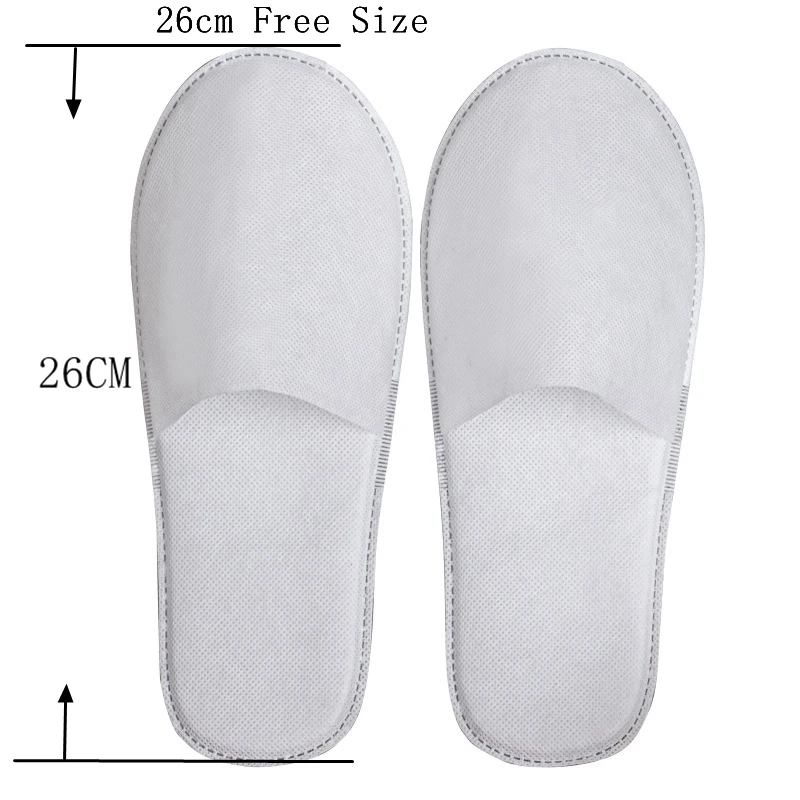 ASILETO 100 Pairs Of Disposable Slippers For Hotel Floor Indoor Guest Salon Non-slip Big Size White Grey - Image 2
