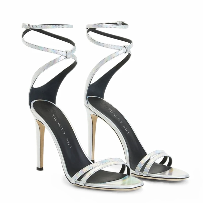 2025 New Summer Black High Heels Women's Thin Heels Cross Strap One Line Buckle Open Toe Versatile Sandals for Wome - Image 5