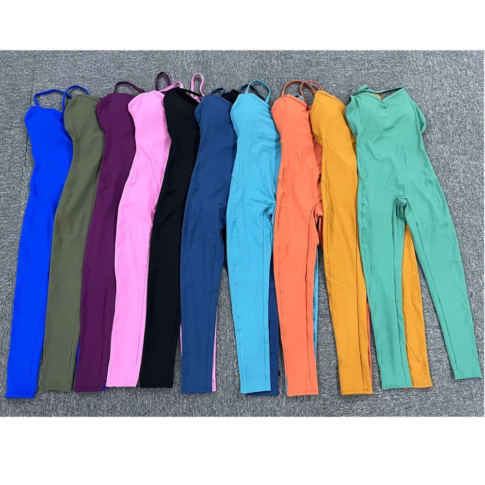 Women Athleisure Fitness Bodysuit 2025 Backless One Piece Yoga Jumpsuit Sports Gym Workout Clothes for Women Tights Active Wear - Image 5
