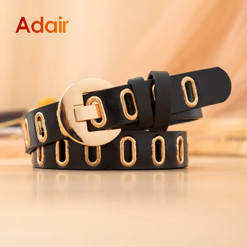 Fashion Women Belt Gold Buckle Belts For Women Waist Belts High Quality Waistband Luxury Ladies Brand For Pants Dresses DT004