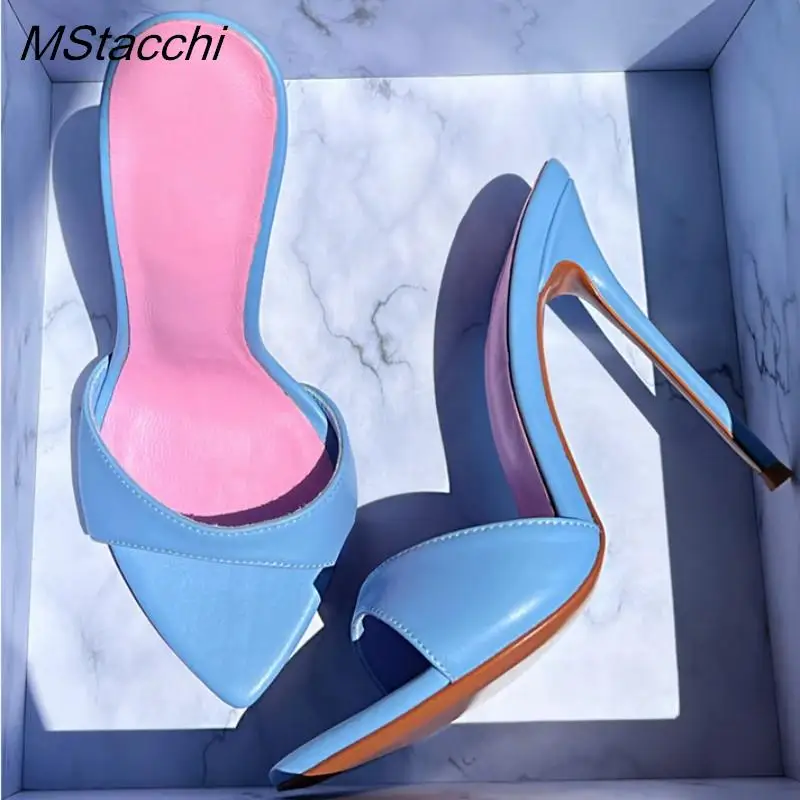 Super-high Heel Slippers Women Shoes Summer Peep Toe Mixed Colors Stiletto Sandals Sexy Party Ladies Shoes Luxury Woman Pumps - Image 4