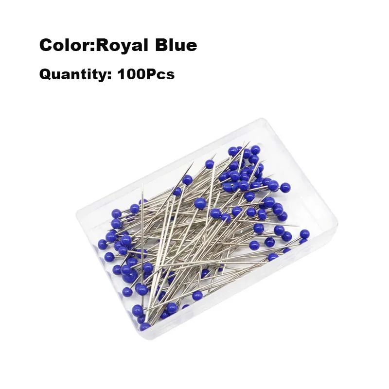 100Pcs/Box 38mm Sewing Pins Glass Ball Multicolor Head Pins Straight Quilting Heads Pins DIY Crafts Sewing Fabric - Image 9