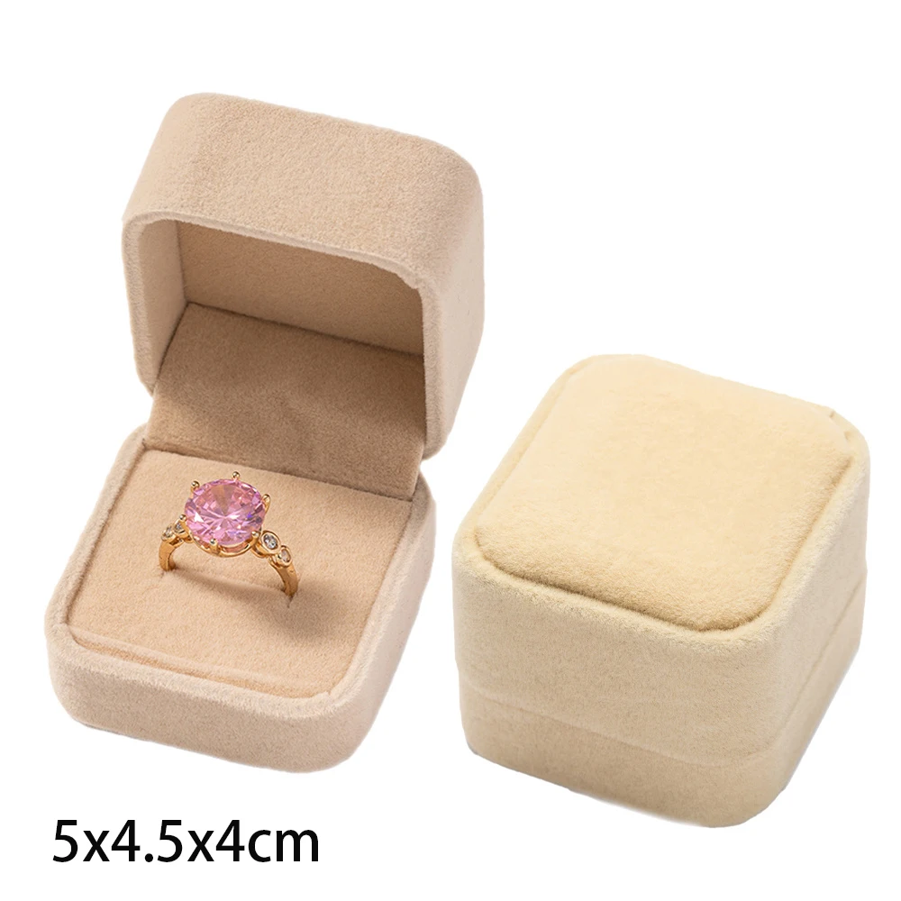 Square Engagement Velvet Earring Ring Packaging Box Jewelry Organizer Valentine Day Gift Case Ring Display Storage Wholesale - Image 31