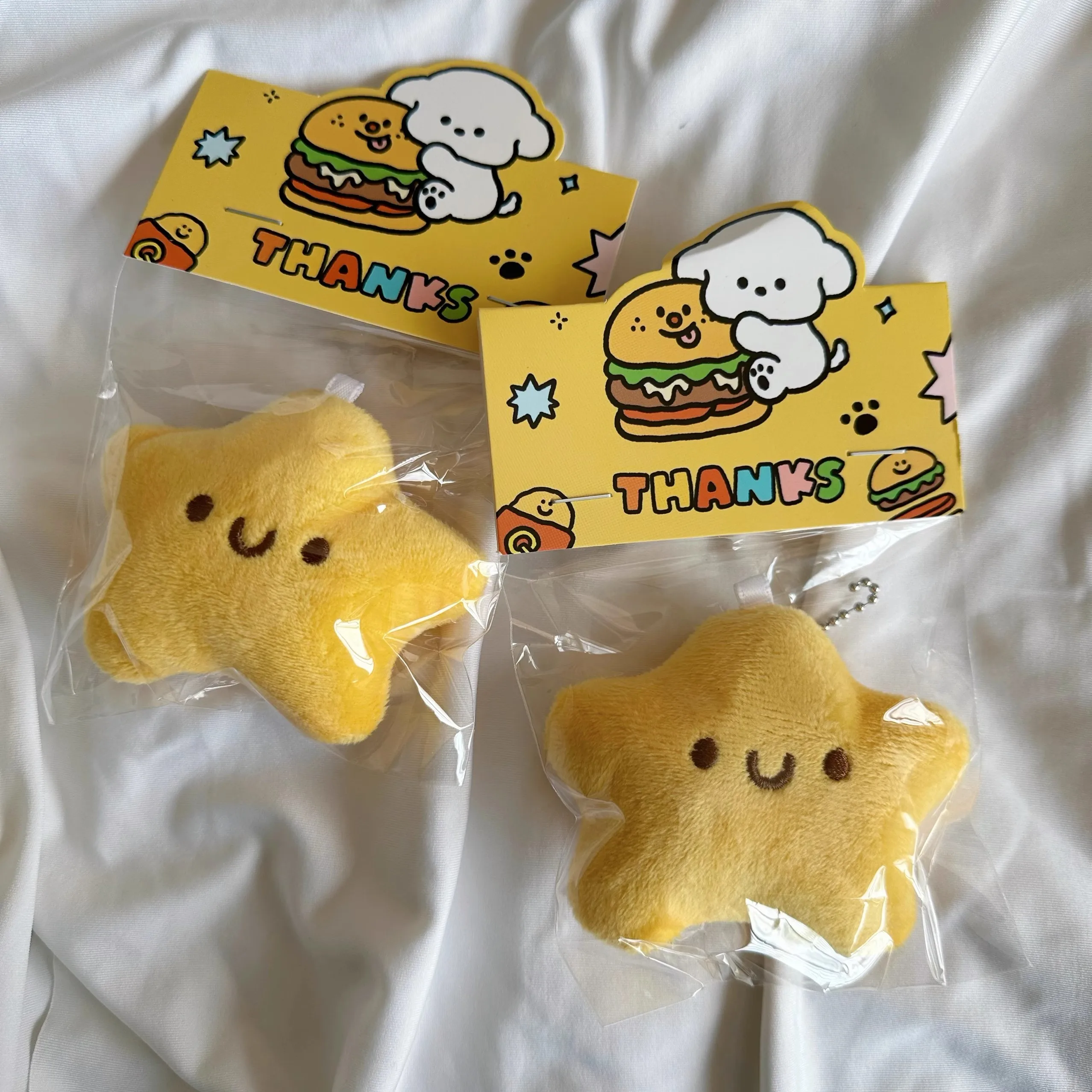 Cute Stars Plush Toy Keychain Girls Fluffy Soft Cute Backpack Bag Pendant Practical Mini Yellow Keychain Charms Keychains Gifts - Image 10