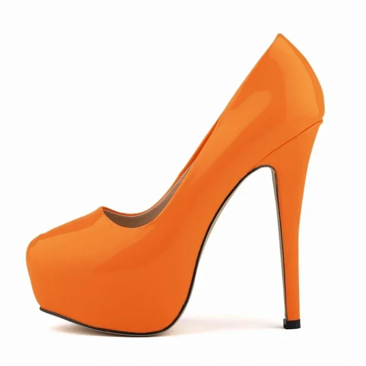 Women Sexy Pumps Stilettos 14cm Super High Heels Round Toes Platform Thin Heel NightClub Party Dress Red Wedding Shoes Big Size - Image 11