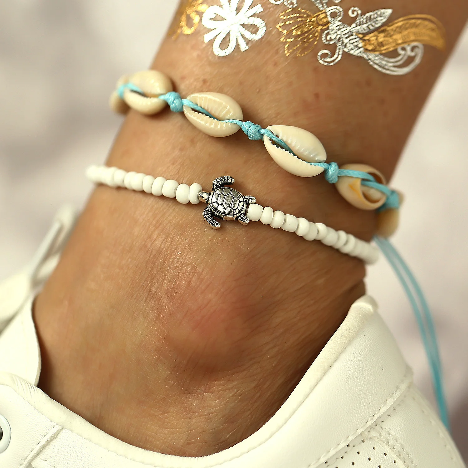 New Boho Shell Starfish Anklets for Women Fashion Tortoise Ankle Bracelet on Leg Barefoot Handcraft Chain Summer Beach Jewelry - Image 7