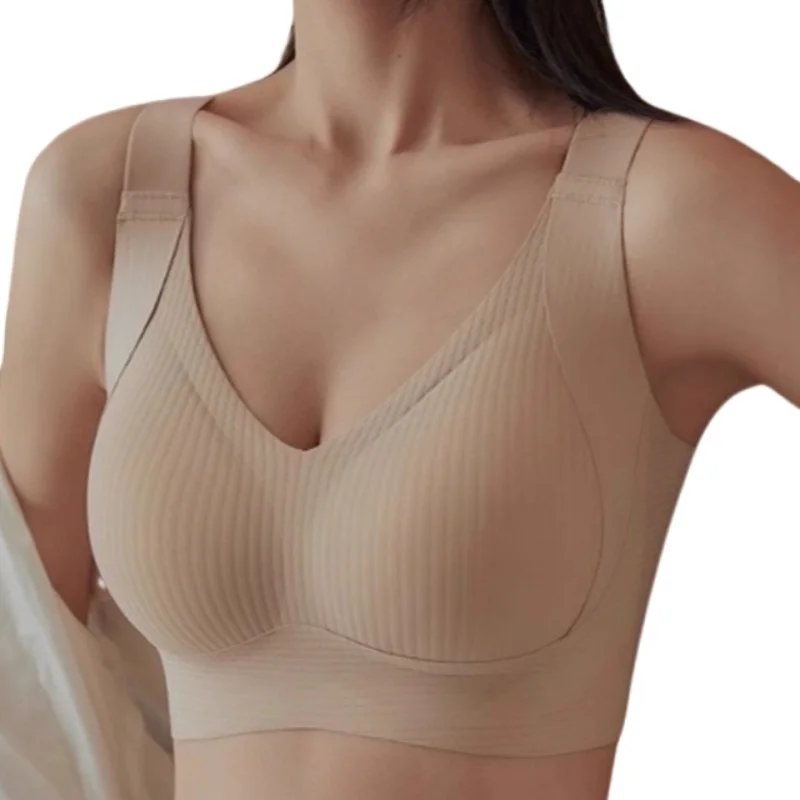Push-Up Bras For Women Padded Non-wire Bra Seamless Underwear V-neck Tops Sexy Lingerie Adjust Shoulder Straps Intimates M-4XL - Image 3