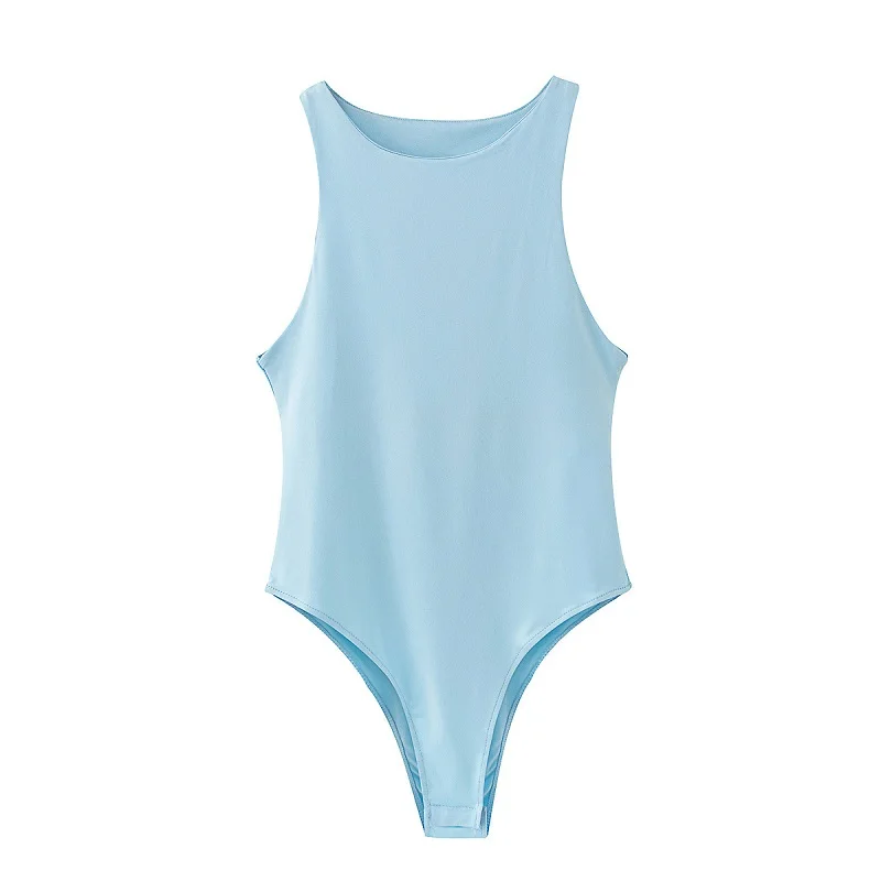 2025 summer solid sexy bodycon women bodysuits female 8 color green slim casual bodysuit chic lady club short playsuits femme - Image 9