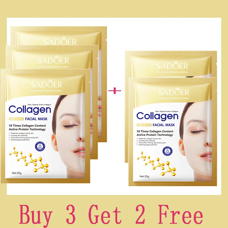 10PCS Collagen Anti Wrinkle Facial Mask Anti Aging Fade Fine Lines Firm Skin Moisturizing Brightening SkinCare Korean Cosmetics - Image 11