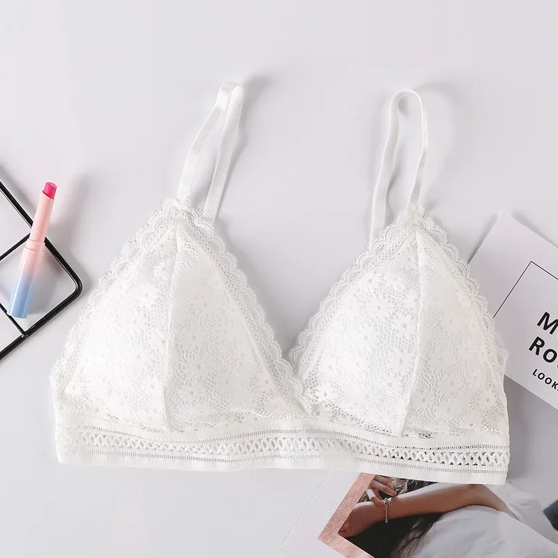 Sexy Floral Lace Bra Top For Women Push Up Female Lingerie breathable Bralette Removable Pad Thin Fashion New Wireless Bras - Image 3