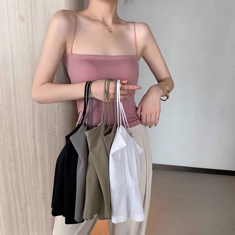 Top Female Sexy Bras Spaghetti Strap Crop Tops Fashion Camisole Wirefree Brassiere Seamless Underwear Top Tank Top - Image 3