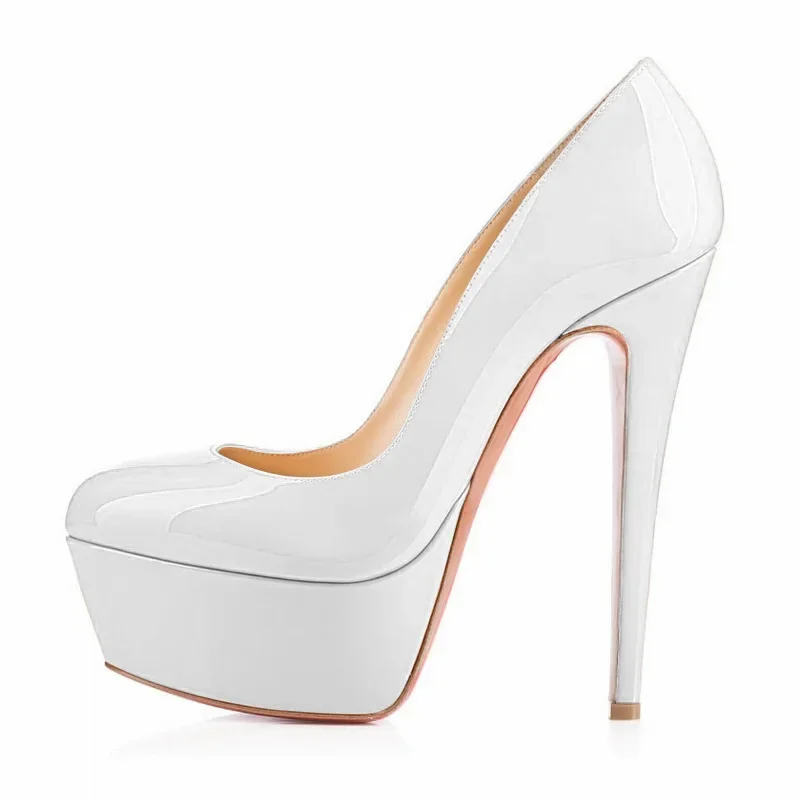 New Women Pumps Extremely High Heels Shoes14cm Sexy Patent Leather Woman Wedding Party Shoes Platform Stiletto Red 817-9PA - Image 6