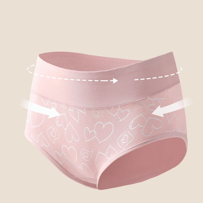 Plus Size 4Pcs Women Panties High Waist Underwear Fashion Print Girls Briefs Breathable Cotton Panty Soft Female Lingerie M-6XL - Image 6
