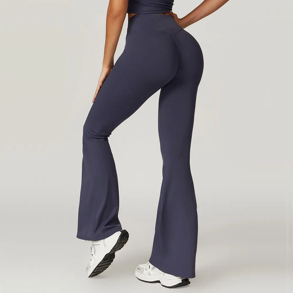 Belly Pants For Women Fitness Sport Bell Bottomed Leggings High Waist Elastic Yoga Leggings Gym Jogging Quick Dry Push Up Tights - Image 6