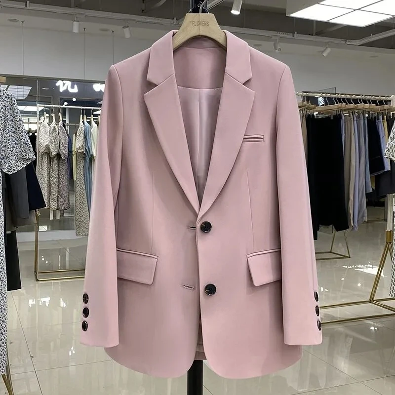 2024 New Red Suit Coat Women's Korean Style Loose Single Breasted Blazers Office Female Temperament Blazers Jacket Outwear Tops - Image 9