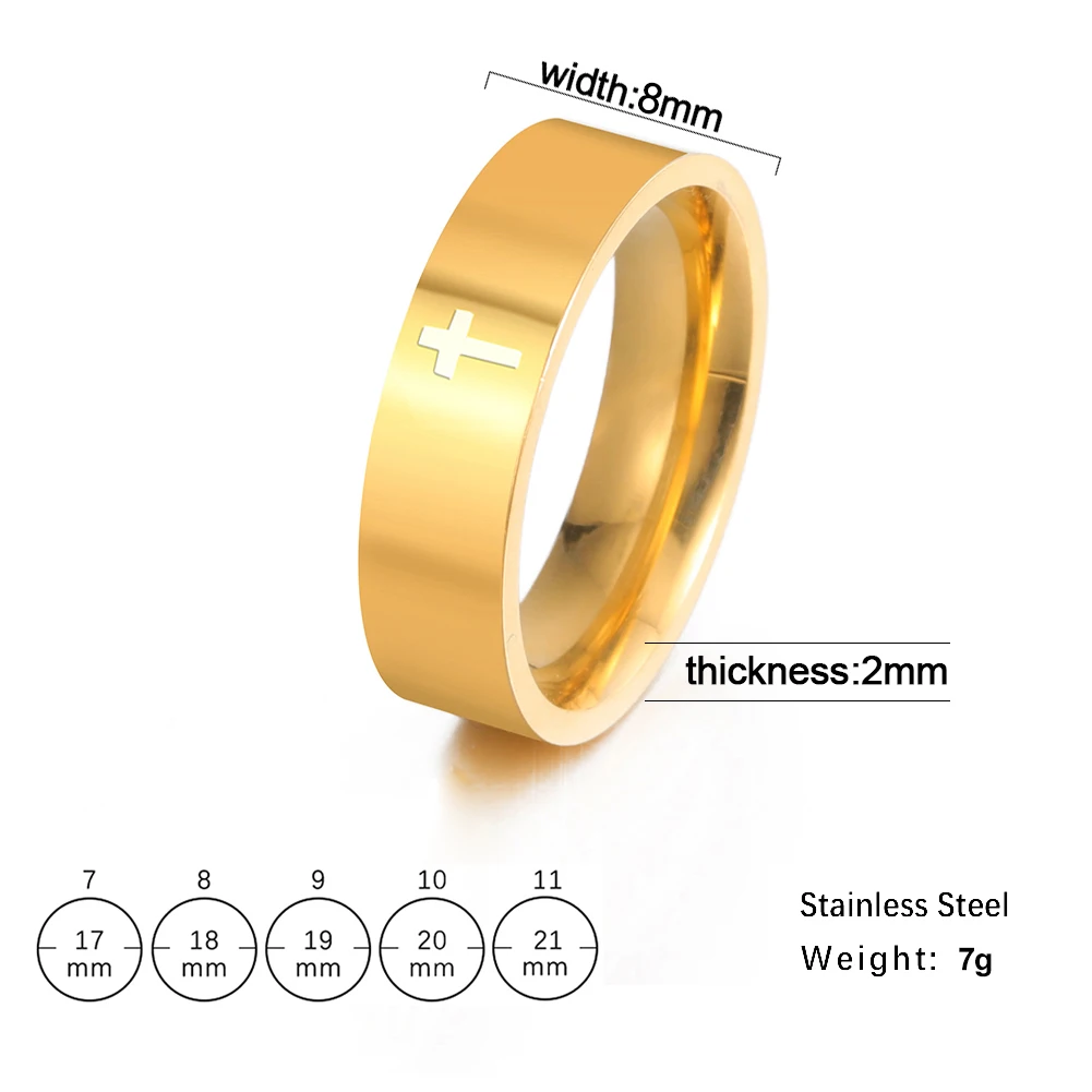COOLTIME Gothic Cross Couple Rings Stainless Steel Silver Color Jesus Cross Finger Ring for Men Women Punk Jewelry Wedding Gift - Image 13