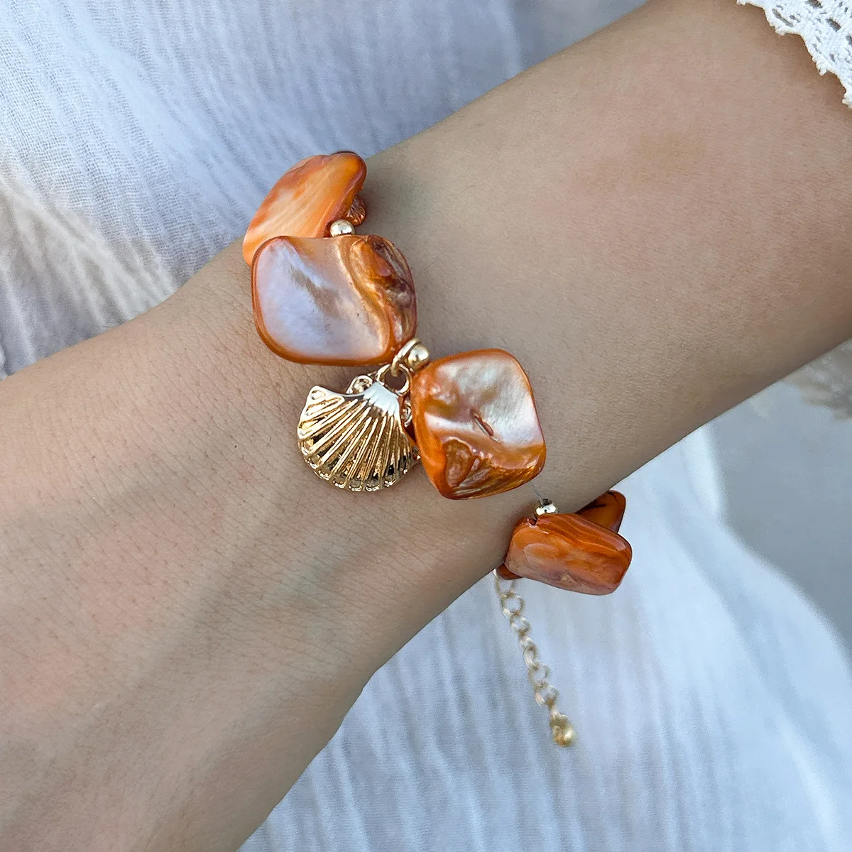 Retro Starfish White Shell Conch Pendant Necklace Women 2024 Simple Creative Colorful Stones Hand Woven beach Jewelry Girls - Image 26