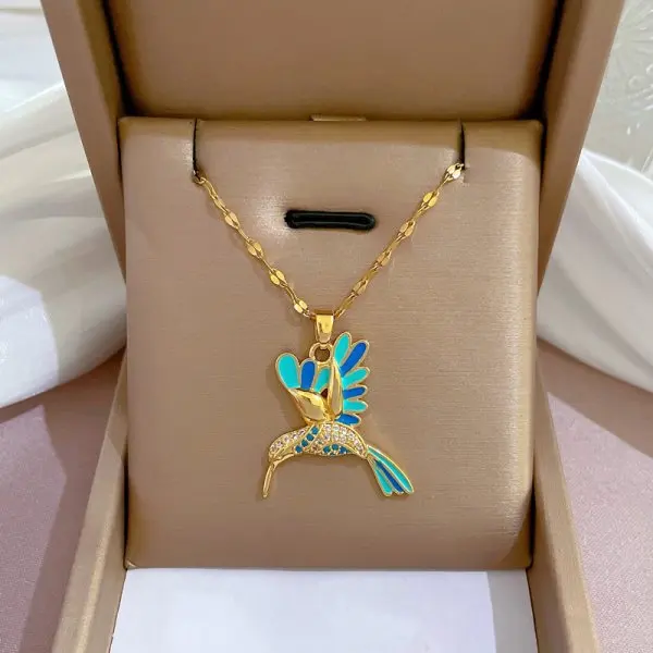 Exquisite Micro Inlaid Zircon Butterfly Tassel Necklace For Women Stainless Steel Moon Butterfly Flower Clavicle Choker Jewelry - Image 17