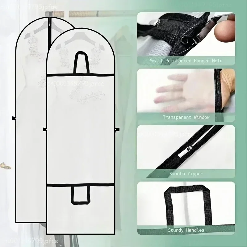 60x180cm Wedding Dress Cover Garment Bags for Dress Jacket Clothes Coat Dustproof Protector Cover Clothes Dust Cover Travel Bag - Image 6