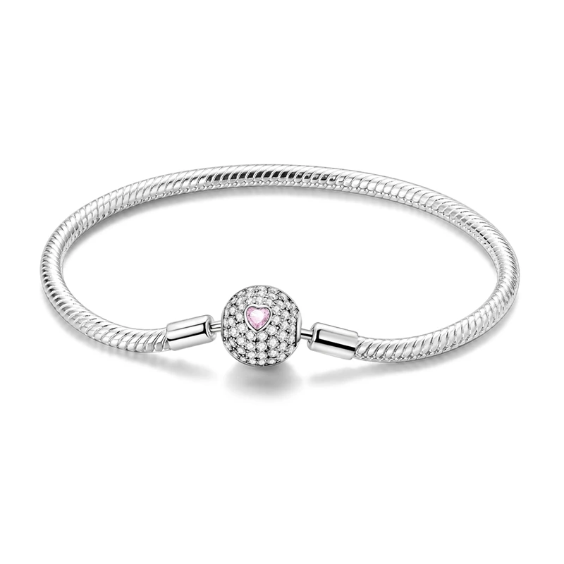 17-20CM Original 925 Sterling Silver Bracelets Clover Butterfly Cross Heart Bracelet Fit DIY Charms Beads Fashion Women Jewelry - Image 13