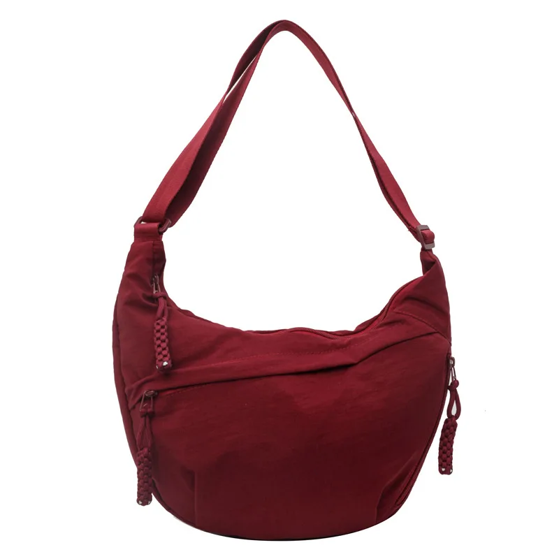 Leisure Crossbody Hobo Bag with Large Capacity Versatile and Niche Design Nylon Shoulder Bag Student Class Mailman Bag - Image 9