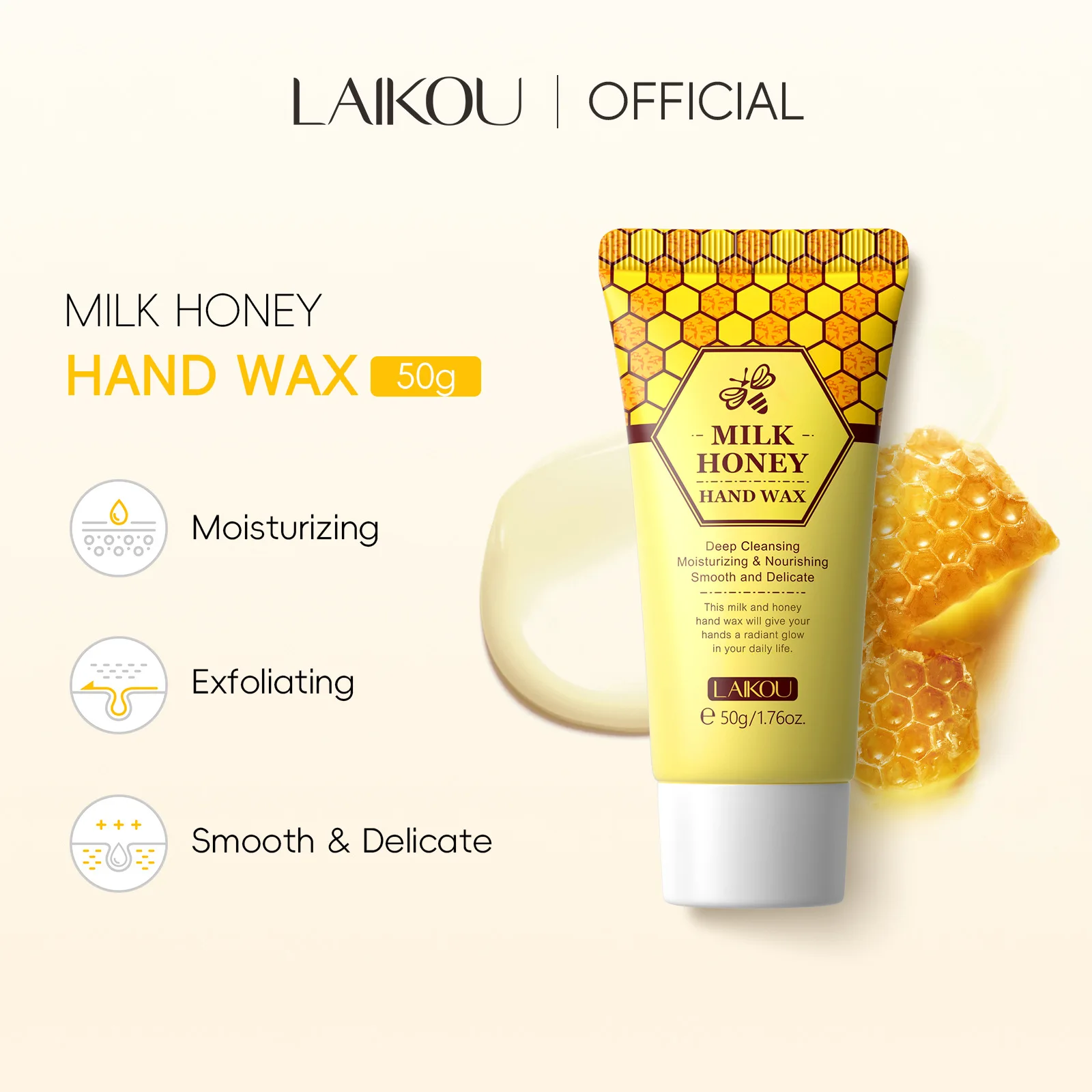 30/120g Honey Wax Hand Cream Moisturizing Whitening Exfoliating Smoothing Firming Nourishing Hydrating Gel Hands Care Products - Image 4