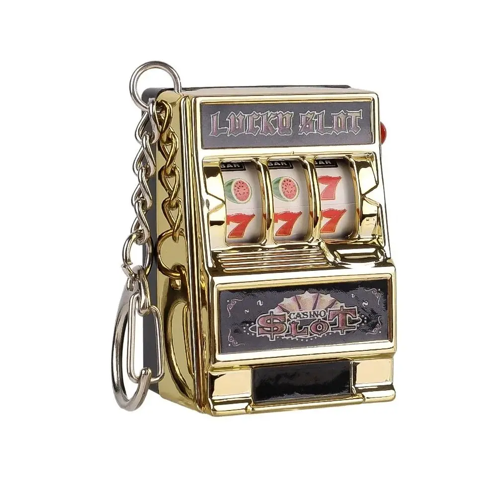 Mini Gambling Slot Machine Key Chains Creative Arcade Pocket Fruit Lucky Jackpot Gadget Antistress Toy Funny Games Keychain Ring - Image 8