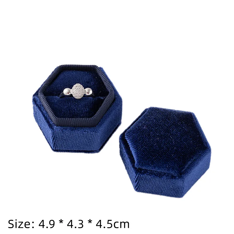 Square Engagement Velvet Earring Ring Packaging Box Jewelry Organizer Valentine Day Gift Case Ring Display Storage Wholesale - Image 13