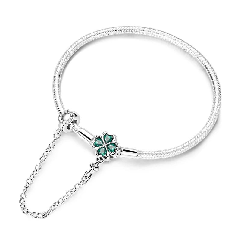 17-20CM Original 925 Sterling Silver Bracelets Clover Butterfly Cross Heart Bracelet Fit DIY Charms Beads Fashion Women Jewelry - Image 22