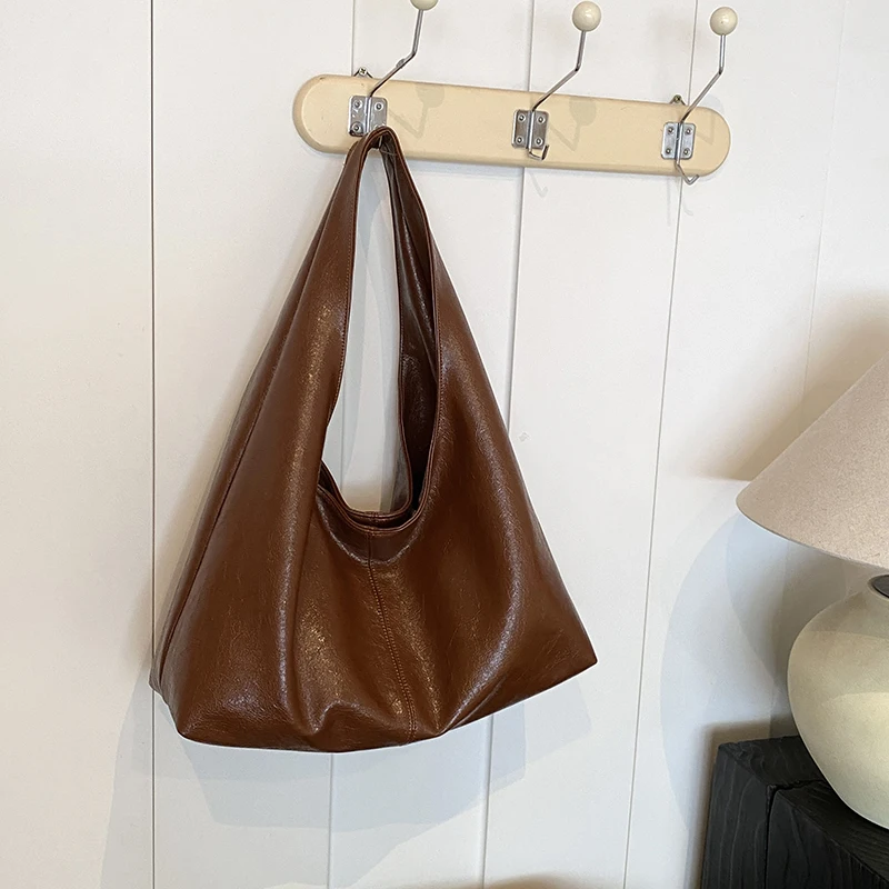 MOODS Retro Shoulder Bags For Women Soft PU Leather Pure Color Underarm Hobo Bag Big Capacity Shopper Totes 2024 Luxury Handbags - Image 8
