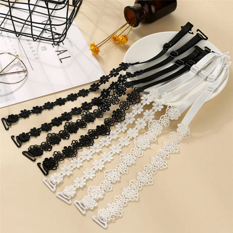 Women Elastic Bra Strap Bra Accessories Floral Lace Bra Strap Anti-slip Adjustable Belts Shoulder Strap for Bridal Wedding Party - Image 3