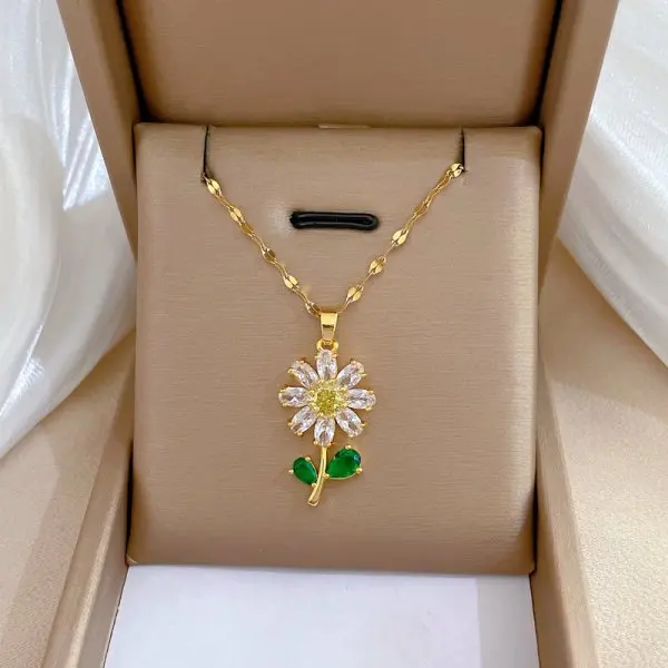 Exquisite Micro Inlaid Zircon Butterfly Tassel Necklace For Women Stainless Steel Moon Butterfly Flower Clavicle Choker Jewelry - Image 15