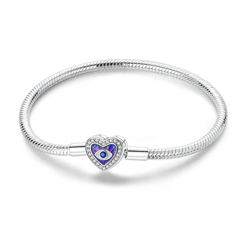 17-20CM Original 925 Sterling Silver Bracelets Clover Butterfly Cross Heart Bracelet Fit DIY Charms Beads Fashion Women Jewelry - Image 16