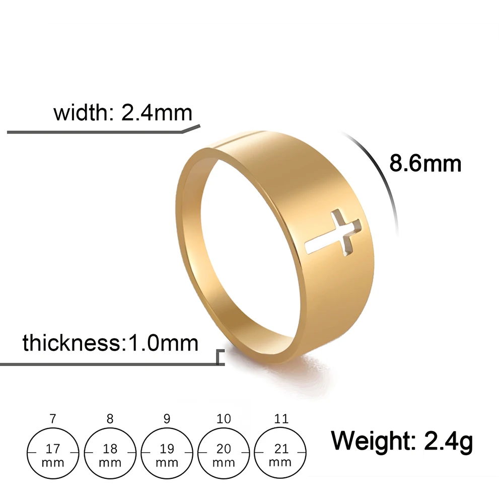 COOLTIME Gothic Cross Couple Rings Stainless Steel Silver Color Jesus Cross Finger Ring for Men Women Punk Jewelry Wedding Gift - Image 10