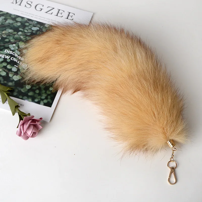 2024 New Fashion Fox Tail Keychain Wolf Tail Fur Tassel Bag Tag Black And Brown Pom Pom Charm Keyring Holder Strap Chain Gifts - Image 10