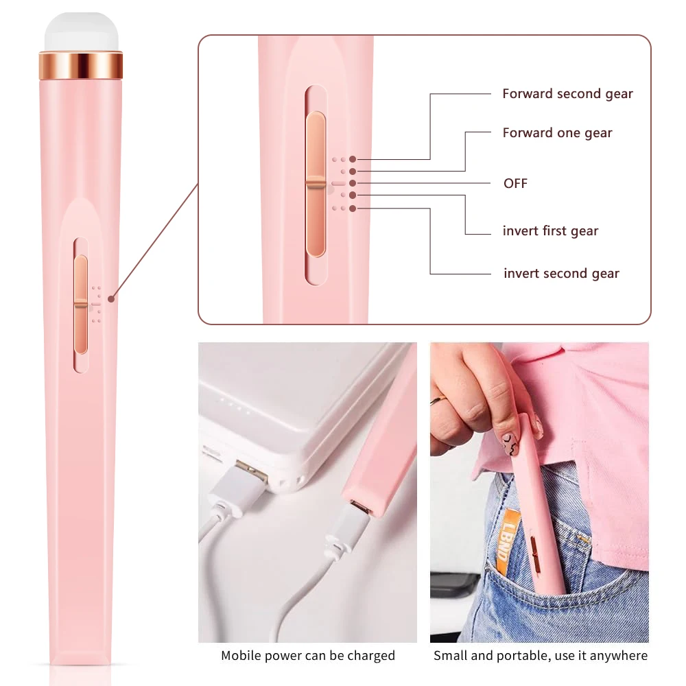 YIKOOLIN Nail Buff Portable Kit Electronic Nail File and Full Manicure and Pedicure Tool Professional Nail Drill - Image 2