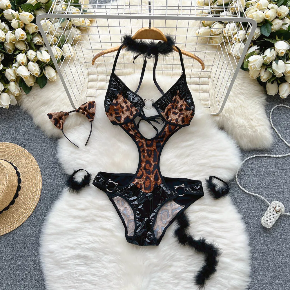 Women' Sexy Lace Camisole Slim Solid Color Sleeveless Bodysuit Erotic Lingerie V-Neck Ultra-Thin Pajamas Hollow Sheer Playsuit - Image 9
