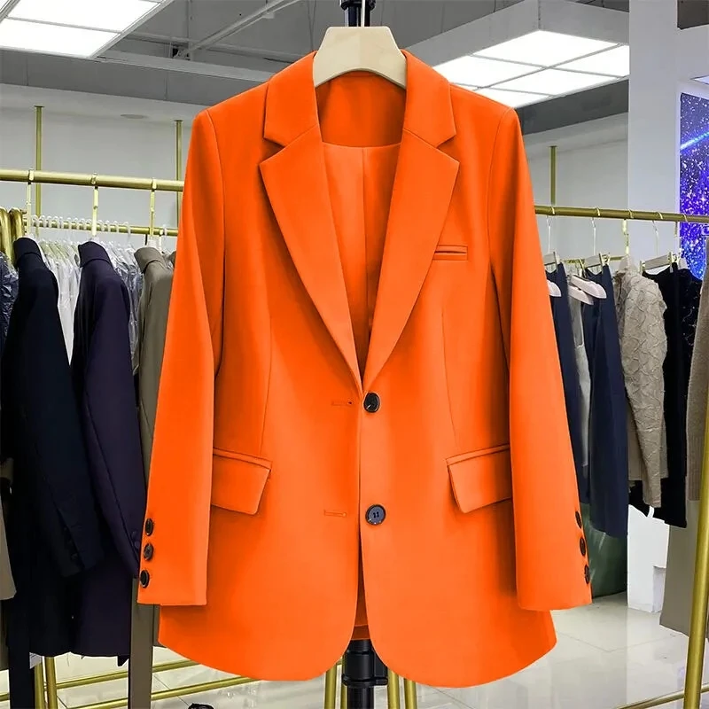 2024 New Red Suit Coat Women's Korean Style Loose Single Breasted Blazers Office Female Temperament Blazers Jacket Outwear Tops - Image 8