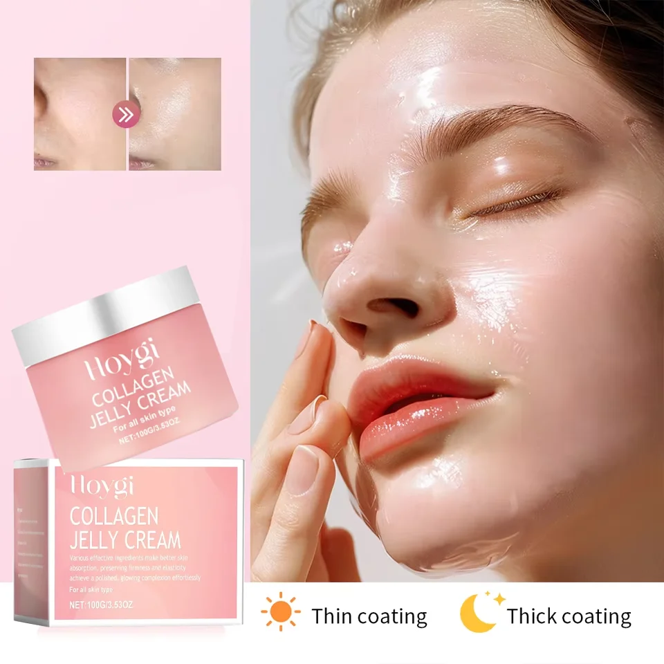 Collagen Jelly Cream Niacinamide Tightening Soothing Moisturizing Anti-Aging Firmness Hydration Skincare 100ml Face Gel - Image 2