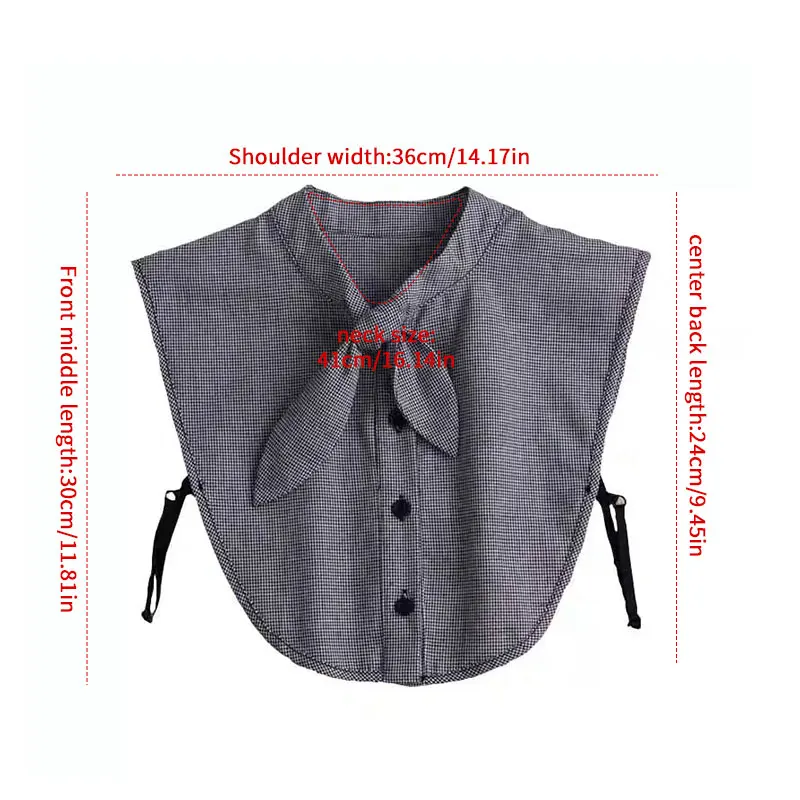 Cotton Fake Collar Classic Tartan Detachable Dickey Collar Half Shirts Blouse False Collar for Women Girls Outfits Accessory - Image 6