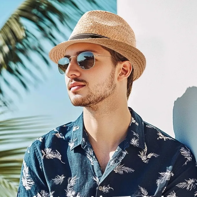 Big Size 60cm Natural Raffia Sun Hats for Man Woman Manual Woven Jazz Top Panama Straw Hat Summer Sun Protection Beach Hat - Image 2