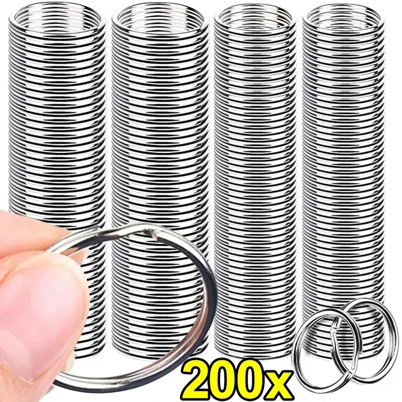20/200pcs Stainless Steel Key Ring Key Chain 25mm Round Flat Round Split Keychain Polished Metal Blank Circle For DIY Findings - Image 2