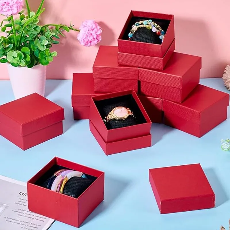 5-30pcs Packaging and Display Watch Boxes Gifts Black Red Blue Paper Storage Box Bracelet Paper Wholesale Jewelry Accessories - Image 2