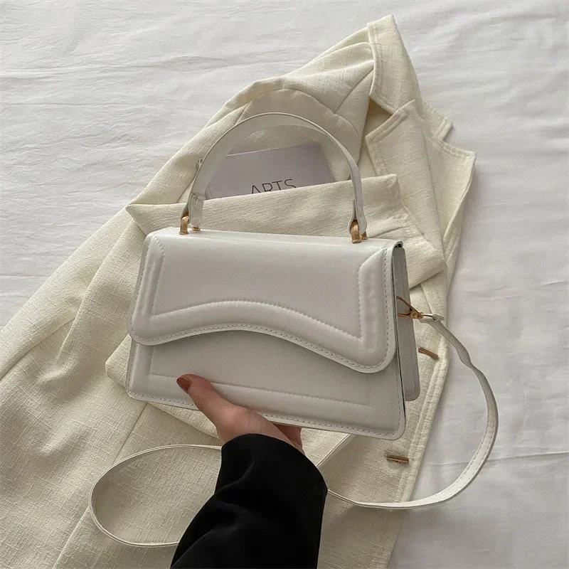High Quality PU Leather Handbag Purse Women's Bag Solid Color Shoulder Crossbody Bags Lady Messenger Small Tote for Women Girls - Image 9