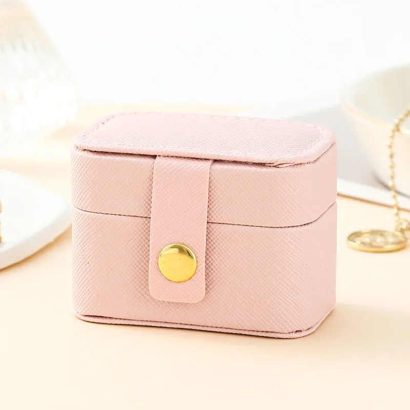 Mini Ring Box Portable Small Jewelry Organizer Display Travel Simple Mini Gift Case Boxes Leather Earring Necklace Holder - Image 14